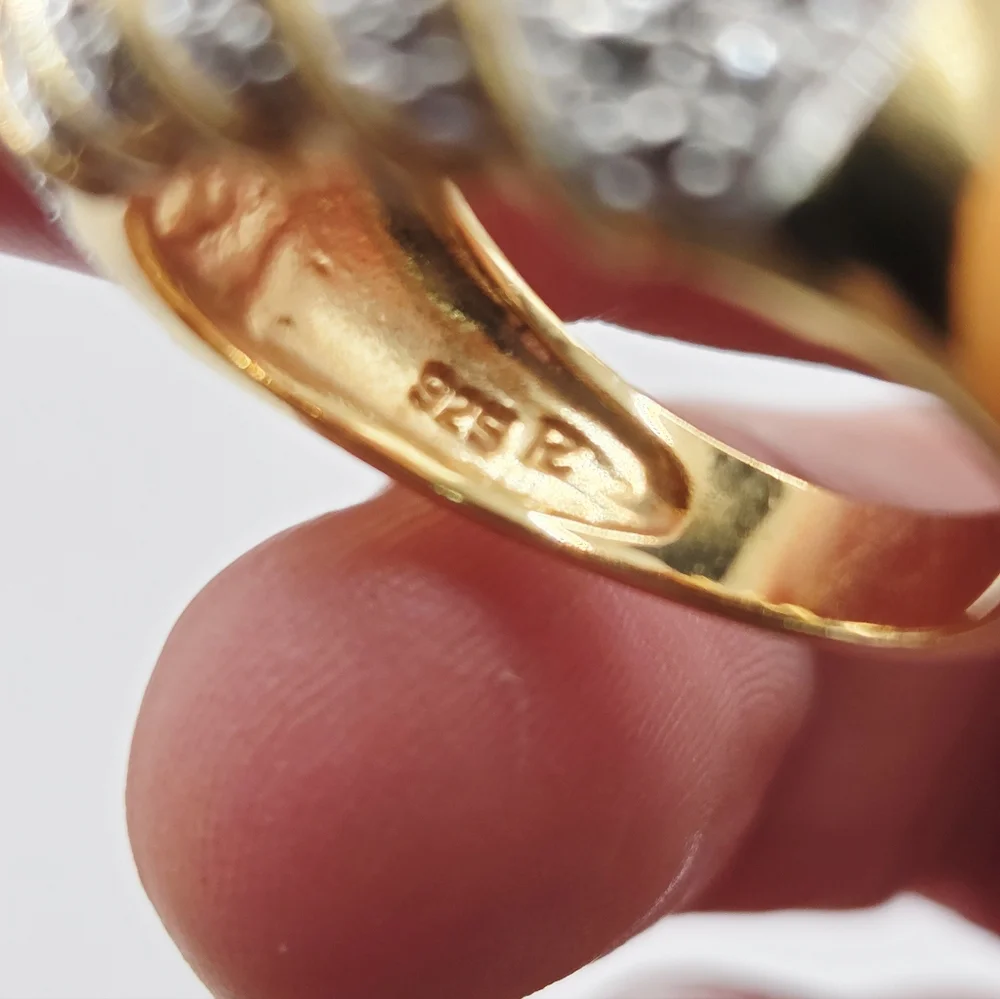 PalmBeach Yellow Gold-plated Sterling Silver  Accent Dome Ring Size 8 - Picture 8 of 8